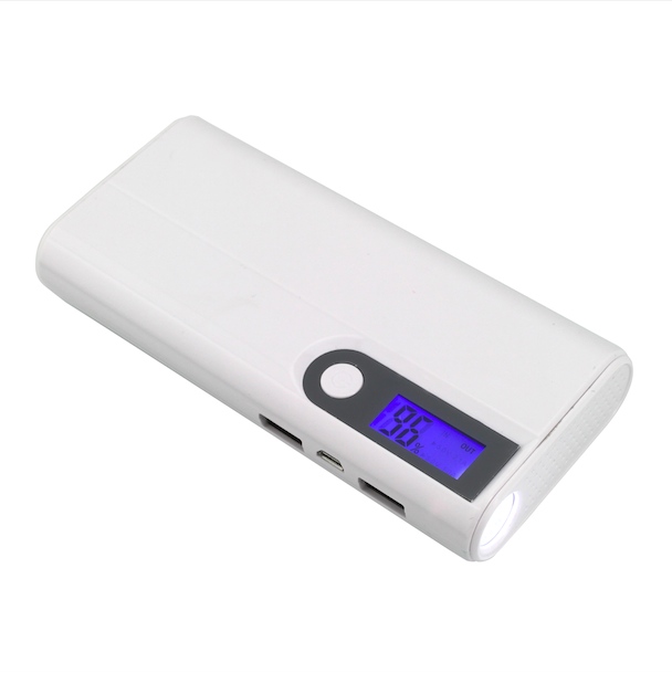 13000mAh  Dual-USB Power Bank With LCD screen and Torch(8BK-833)